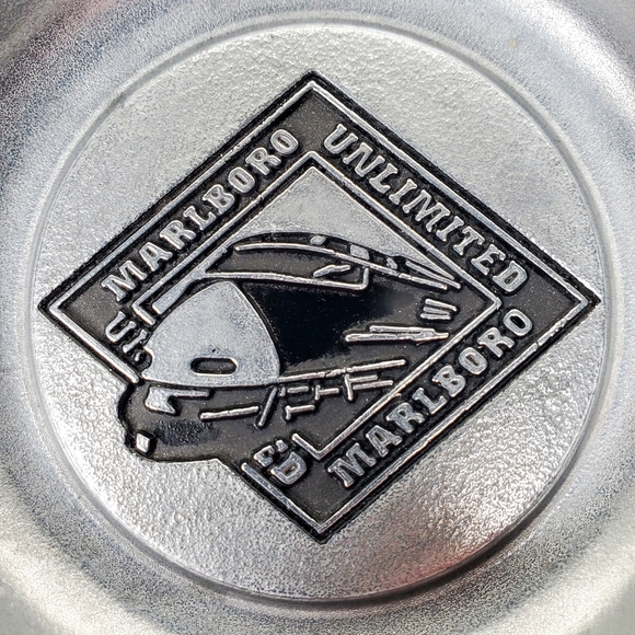 Marlboro Unlimited | Vintage Cast Iron Silver Pewter Round Train Ashtray - Picture 6 of 8